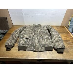 Vintage Trophy Club Canvas Goose Down Duck Realtree Camo Jacket Hunting Medium